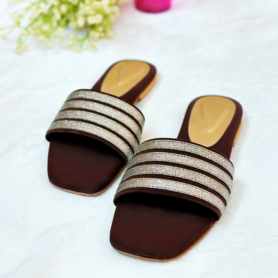 Mocha Glam Striper (Brown & Gold)